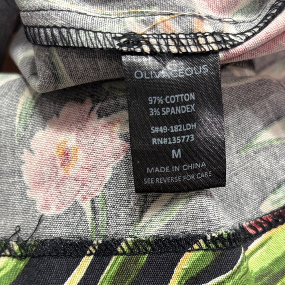 Olivaceous Floral Black Dress with Pink and Yellow Accents - Picture 9 of 9
